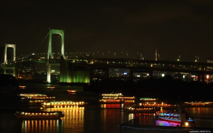 japan, Tokyo, Cityscapes, Architecture, Rainbow, Bridge HD Wallpaper Desktop Background