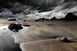 clouds, Landscapes, Beach, Rocks, Hdr, Photography