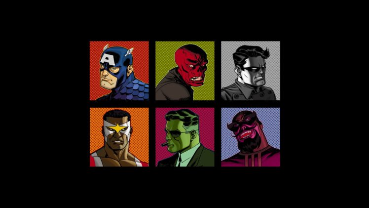 falcon, Comics, Captain, America, Nick, Fury, Red, Skull HD Wallpaper Desktop Background