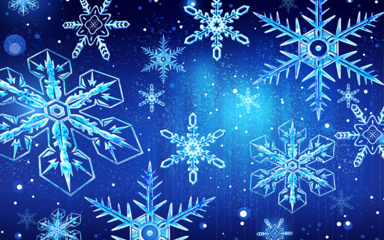 blue, Snowflakes HD Wallpaper Desktop Background