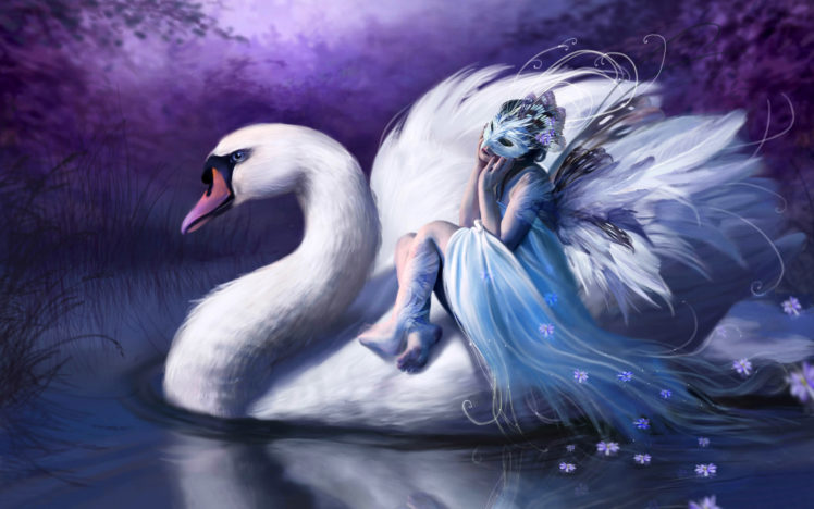swans, Masks HD Wallpaper Desktop Background