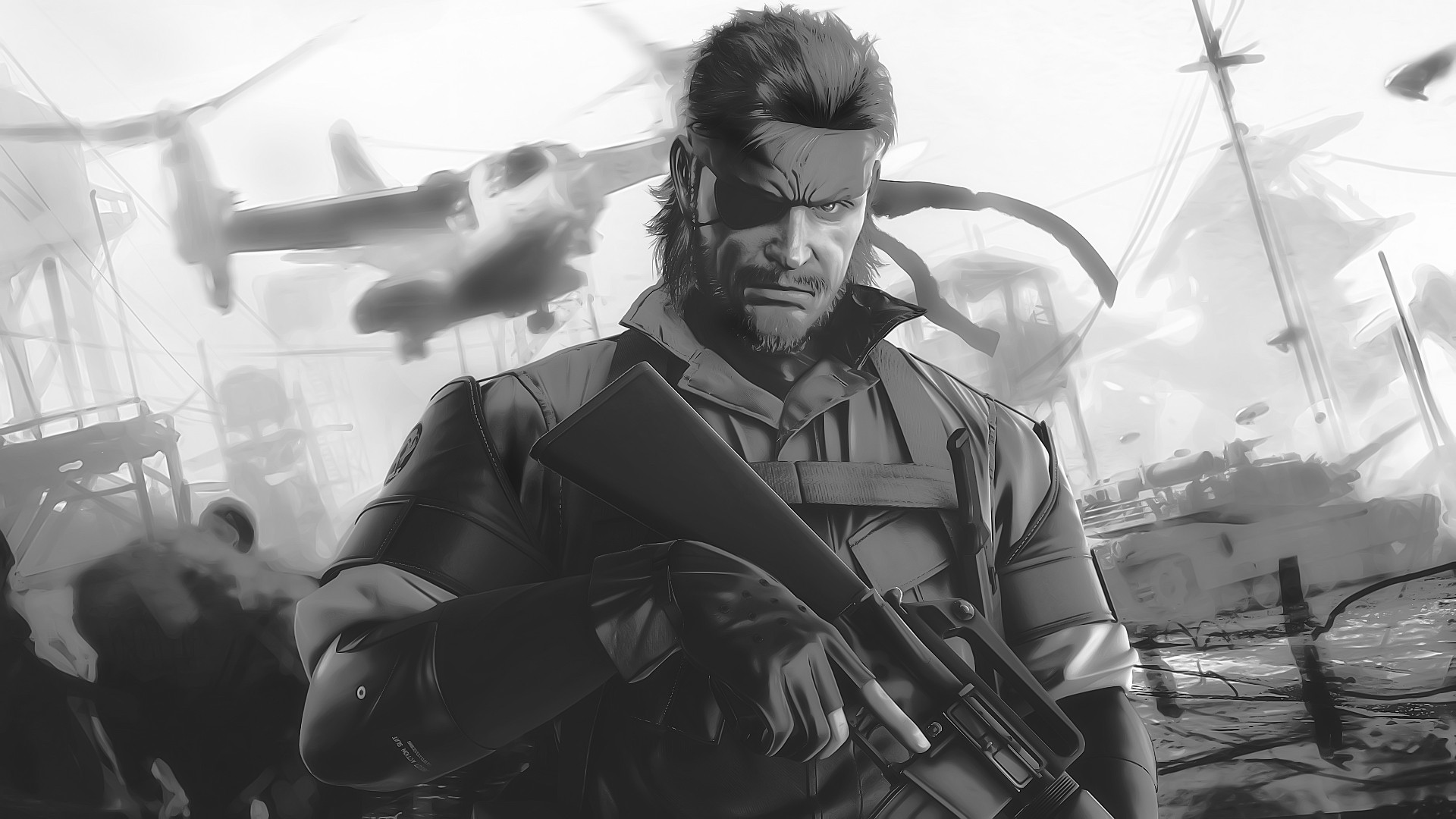 video, Games, Metal, Gear, Solid, Monochrome, Artwork, Peace, Walker, Big, Boss Wallpaper