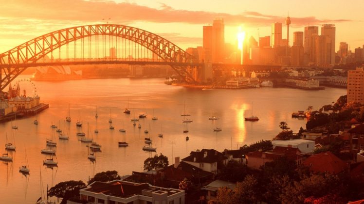 sun, Sydney, Australia, Sydney, Harbour, Bridge HD Wallpaper Desktop Background