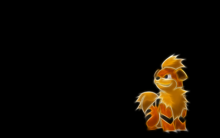 pokemon, Simple, Background, Black, Background, Growlithe HD Wallpaper Desktop Background