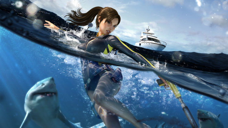 ships, Lara, Croft, Sharks, Vehicles HD Wallpaper Desktop Background