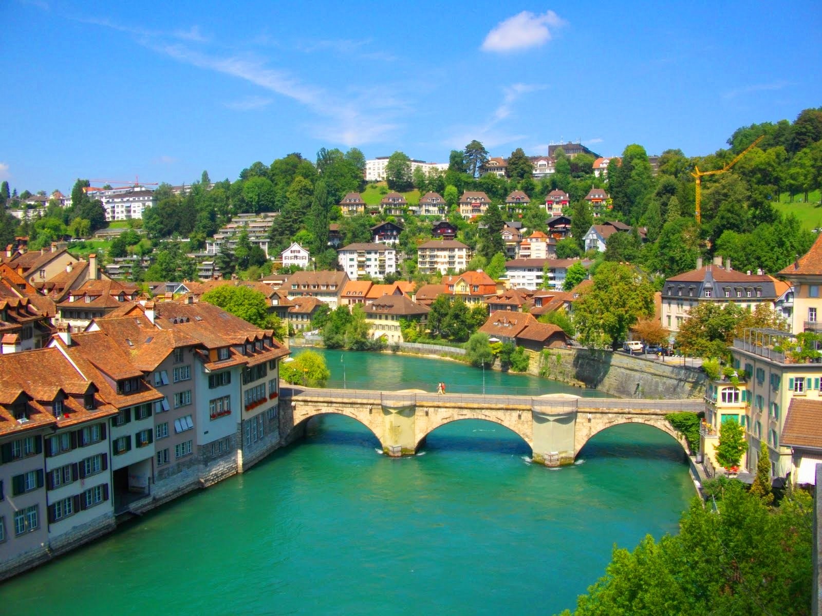 cityscapes, Bridges, Switzerland, Bern, Rivers Wallpaper