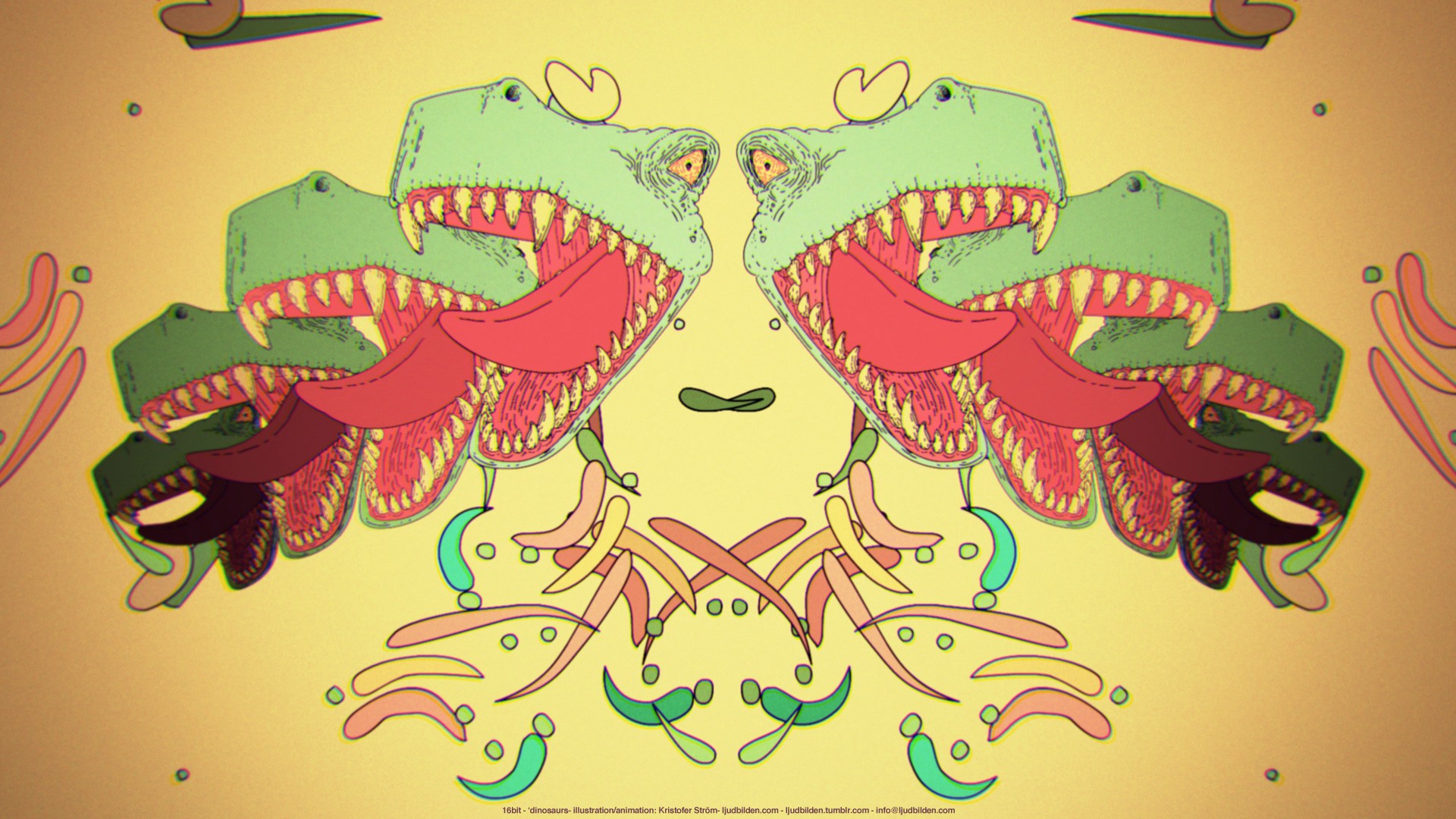 abstract, Dinosaurs, 16 bit Wallpaper