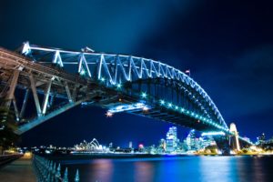 night, Architecture, Bridges, Buildings, Sydney, Opera, House