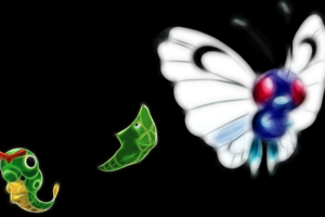 pokemon, Metapod, Caterpie, Butterfree, Black, Background