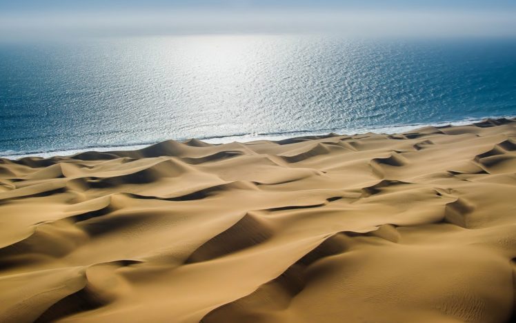 desert, Sand, Sea, Light, Dunes, Reflection HD Wallpaper Desktop Background