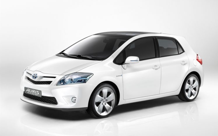 white, Cars, Toyota, White, Cars, White, Background, Toyota, Auris, Front, Angle, View HD Wallpaper Desktop Background