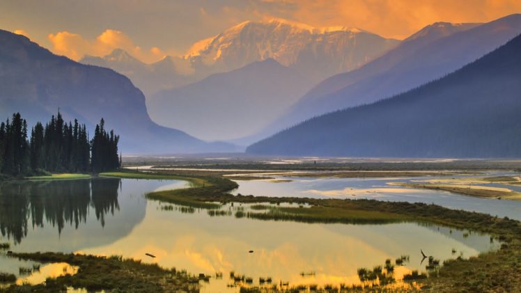nature, Mountain, Lake, Sunset, Reflection, Hd, Wallpaper HD Wallpaper Desktop Background
