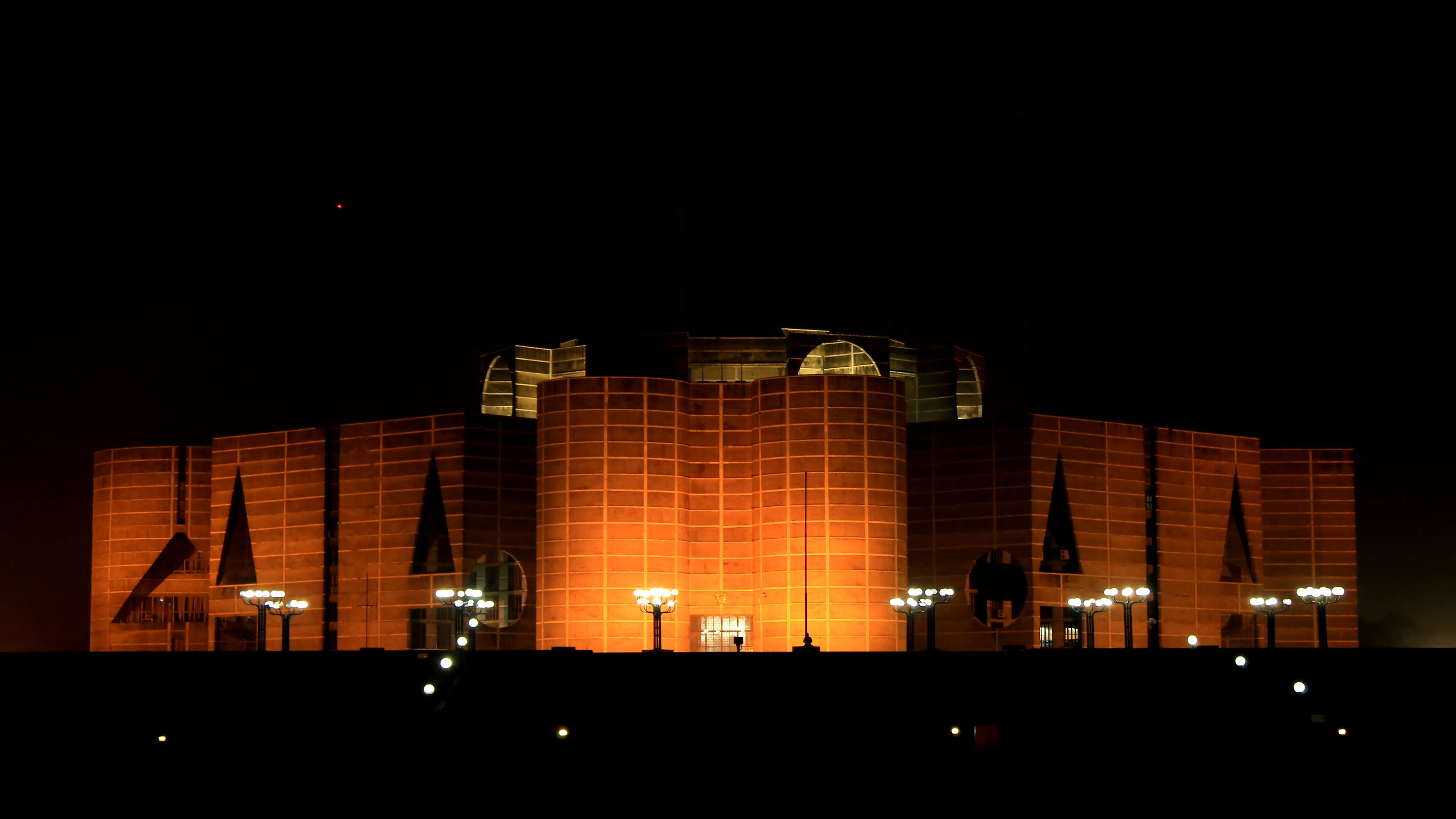 bangladesh, Parlament, House, Night, Hd, Wallpaper Wallpaper