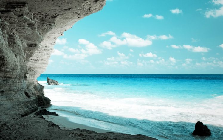 cave, Seas, Rocks, Skyscapes HD Wallpaper Desktop Background