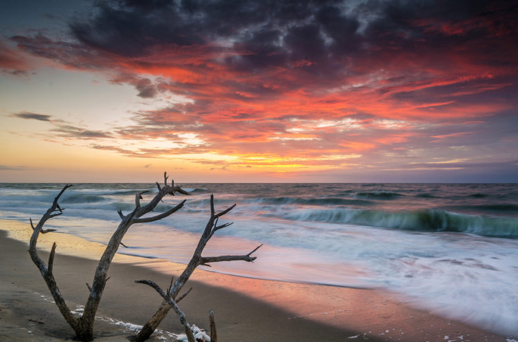 sea, Dawn, Waves, Beach, Morning HD Wallpaper Desktop Background