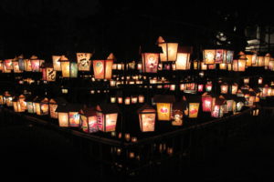 japanese, Lantern, Lamp, Light, Asian, Oriental, Bokeh, Reflection