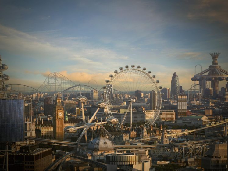 nature, London, London, Eye, Ferris, Wheels, Cities HD Wallpaper Desktop Background