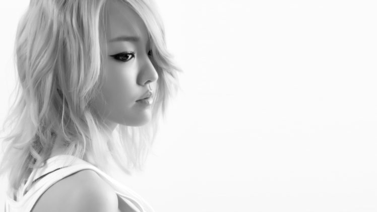blondes, Women, Models, Monochrome, White, Background HD Wallpaper Desktop Background