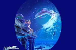 blue, Anime, Kagaya, Yutaka, Dolphins, Underwater, Celestial, Exploring