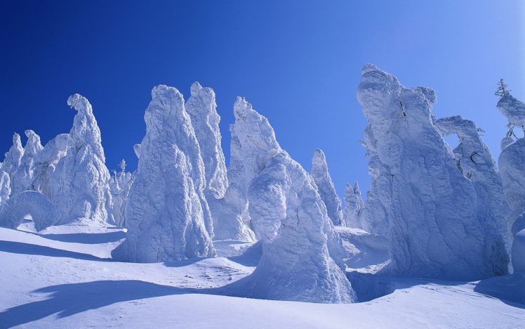 ice, Mountains, Nature, Winter,  season , Snow, Trees HD Wallpaper Desktop Background