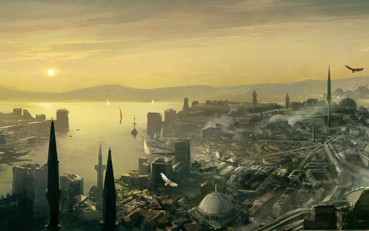 assassins, Creed, Cityscapes, Artwork HD Wallpaper Desktop Background