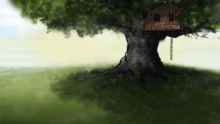 steam, Trees, Houses, Summer, Friendship, Fort, Children HD Wallpaper Desktop Background