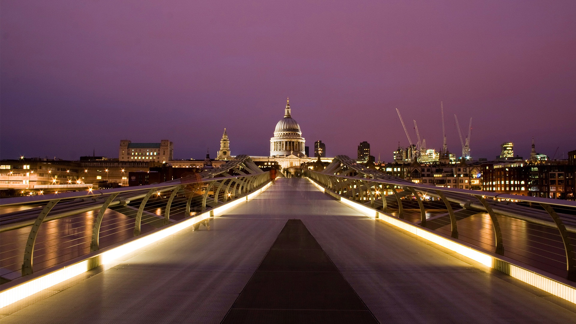 cityscapes, London, Hall, Urban, Citylights, Millennium, Bridge, St, , Pauland039s, Cathedral Wallpaper