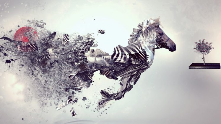digital, Zebras, Digital, Art, Artwork, Zebra, Stripes HD Wallpaper Desktop Background