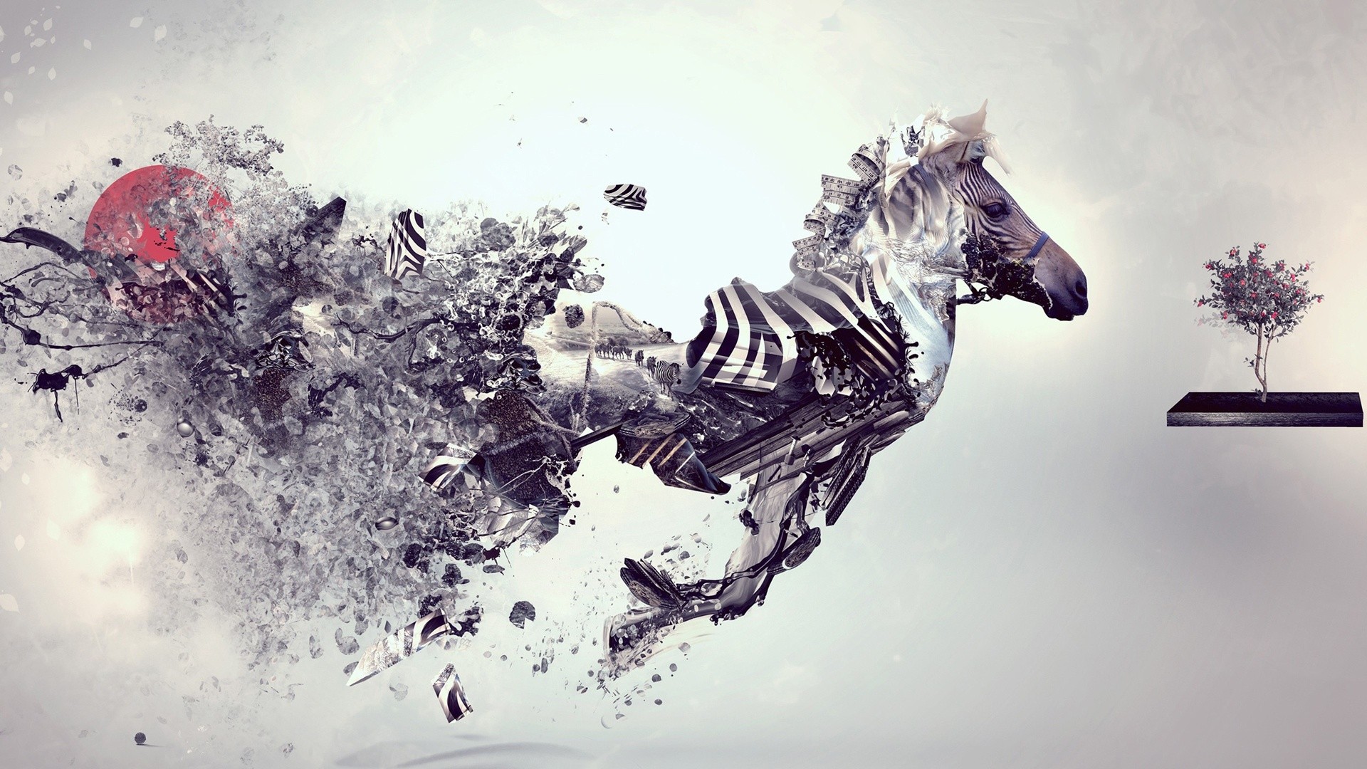 digital, Zebras, Digital, Art, Artwork, Zebra, Stripes Wallpaper