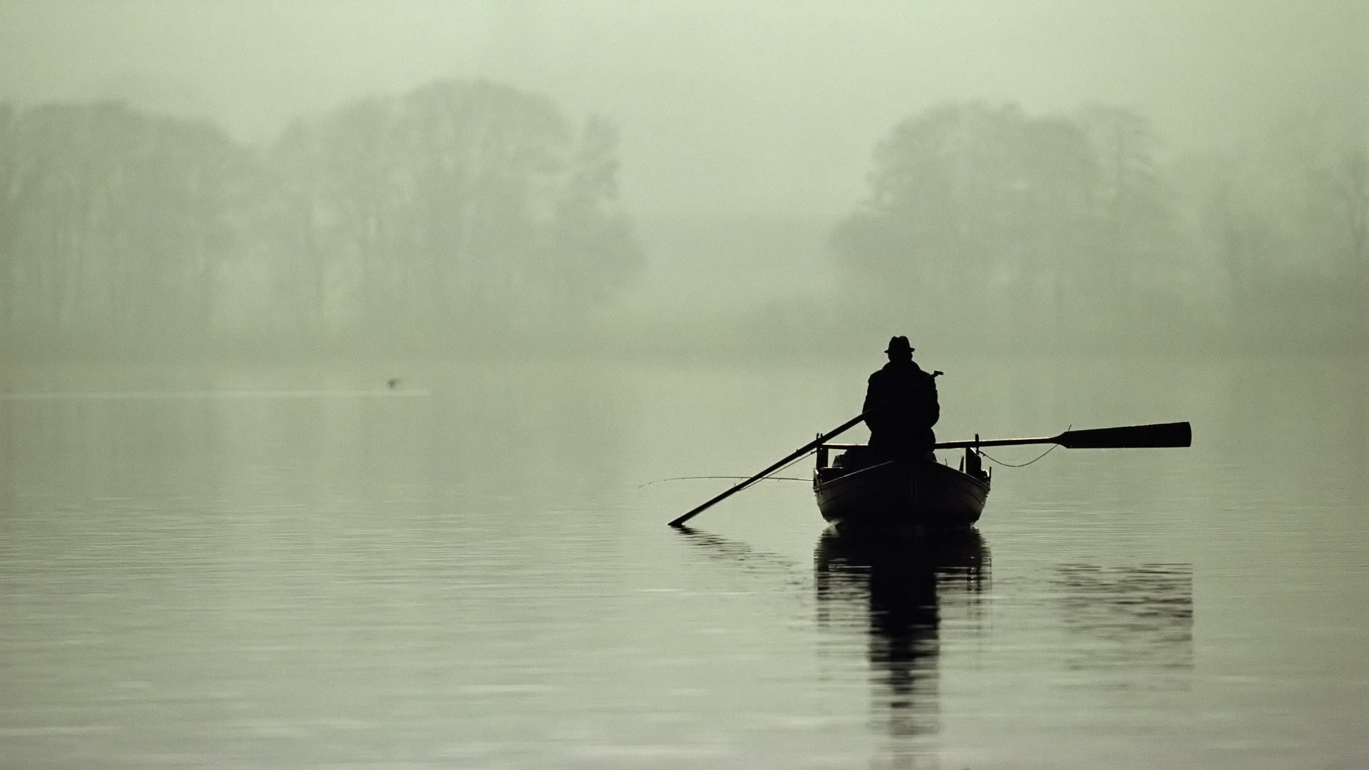 water, Nature, Silhouettes, Ships, Fog, Boats, Monochrome, Vehicles, Lakes Wallpaper