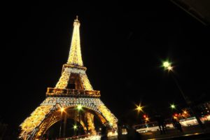 eiffel, Tower, Paris, Night