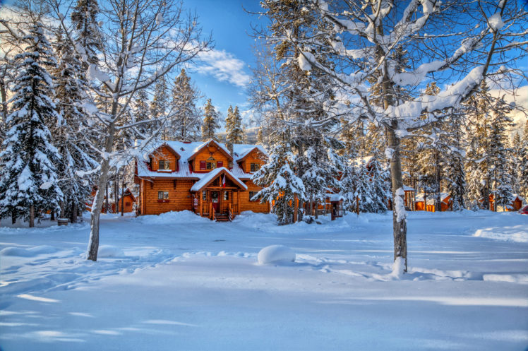landscape, Nature, Winter, Snow, House, Alberta, Canada HD Wallpaper Desktop Background