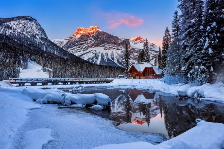 reflection, House, Nature, Snow, Winter HD Wallpaper Desktop Background