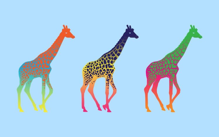 minimalistic, Multicolor, Pop, Art, Giraffes HD Wallpaper Desktop Background