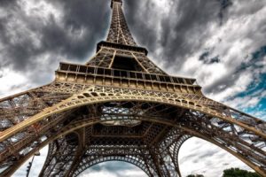 eiffel, Tower, Paris, Skies