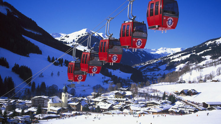 mountains, Snow, Austria, Snow, Landscapes, Cable, Car, Saalbach hinterglemm HD Wallpaper Desktop Background