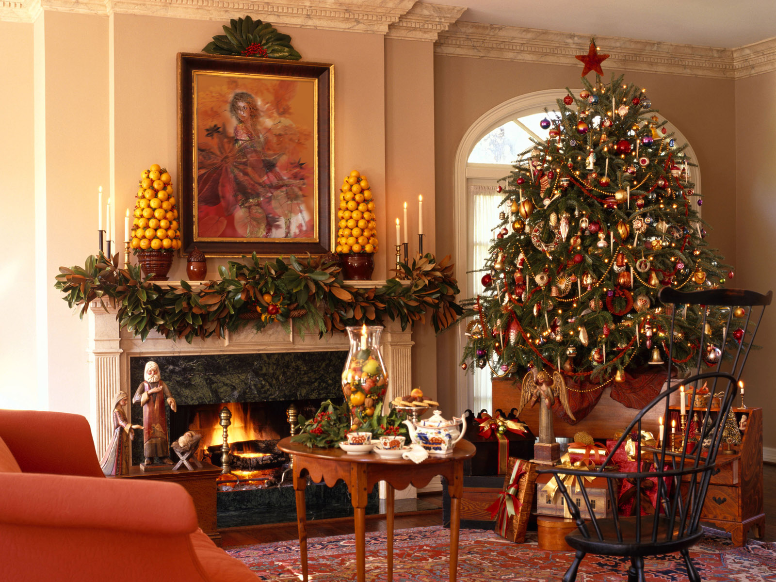 christmas, Fireplace, Fire, Holiday, Festive, Decorations, Rw Wallpaper