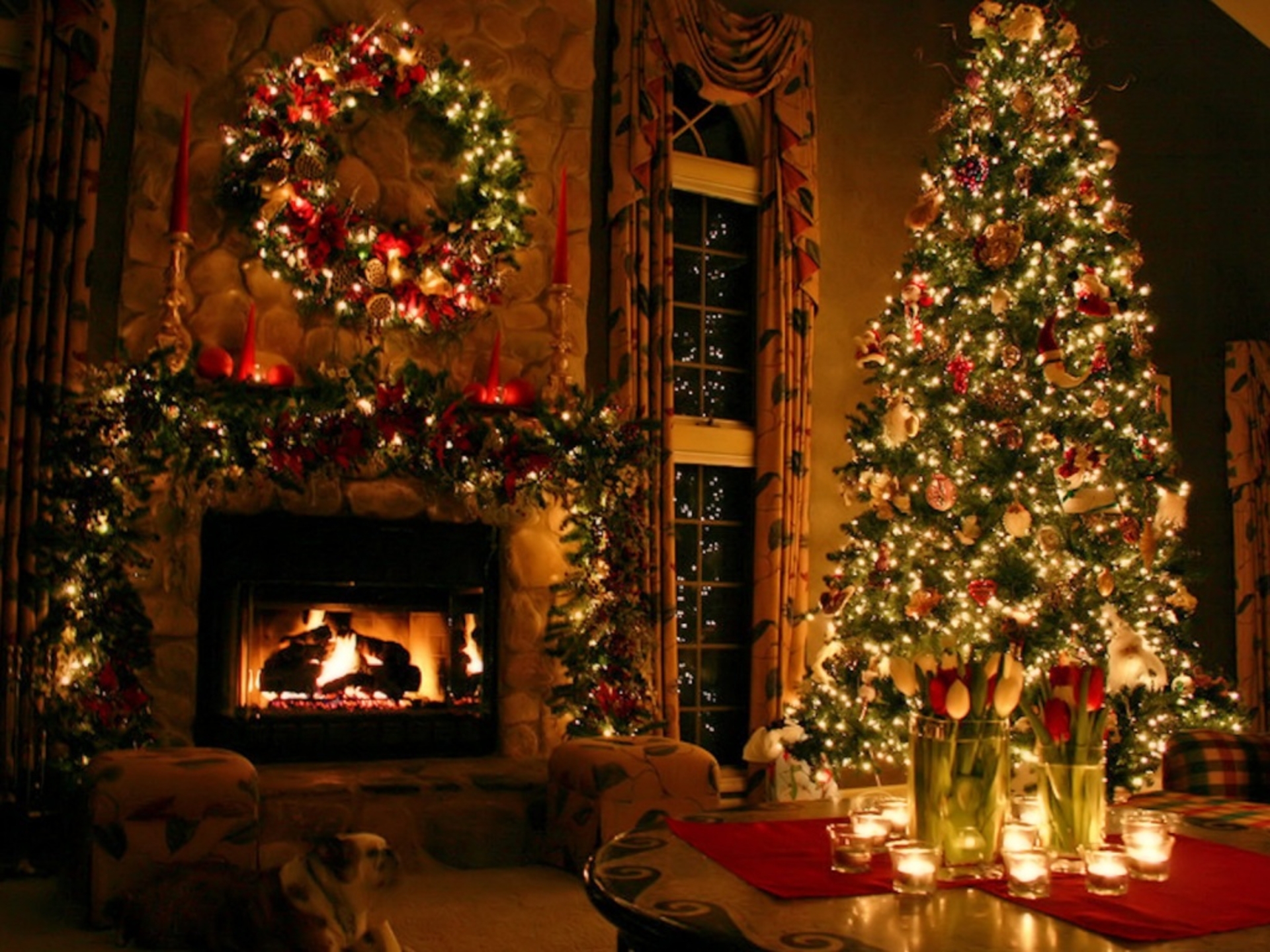 christmas, Fireplace, Fire, Holiday, Festive, Decorations, Hx Wallpaper