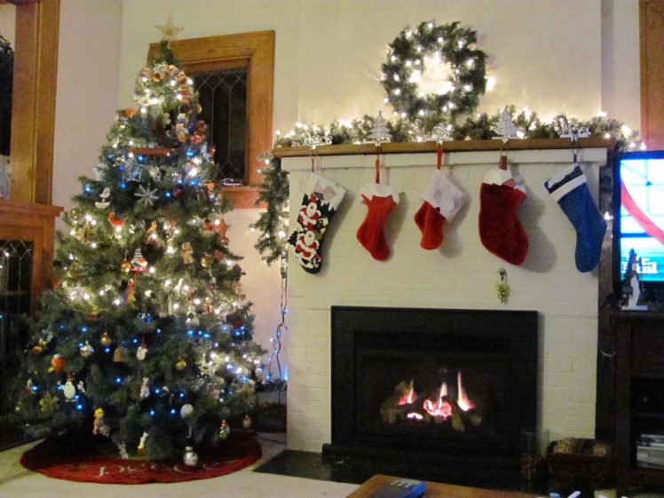 christmas, Fireplace, Fire, Holiday, Festive, Decorations, Rh HD Wallpaper Desktop Background