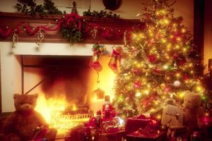 christmas, Fireplace, Fire, Holiday, Festive, Decorations, Bt