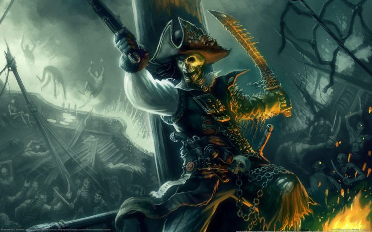 video, Games, Pirates, Weapons, Skeletons, Battles, Artwork HD Wallpaper Desktop Background