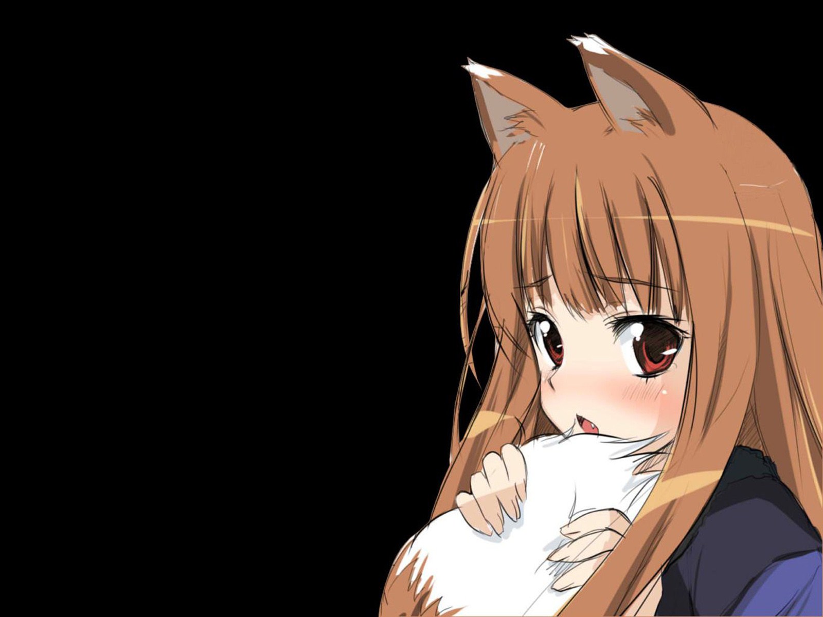 spice, And, Wolf, Animal, Ears, Holo, The, Wise, Wolf, Simple, Background, Inumimi Wallpaper