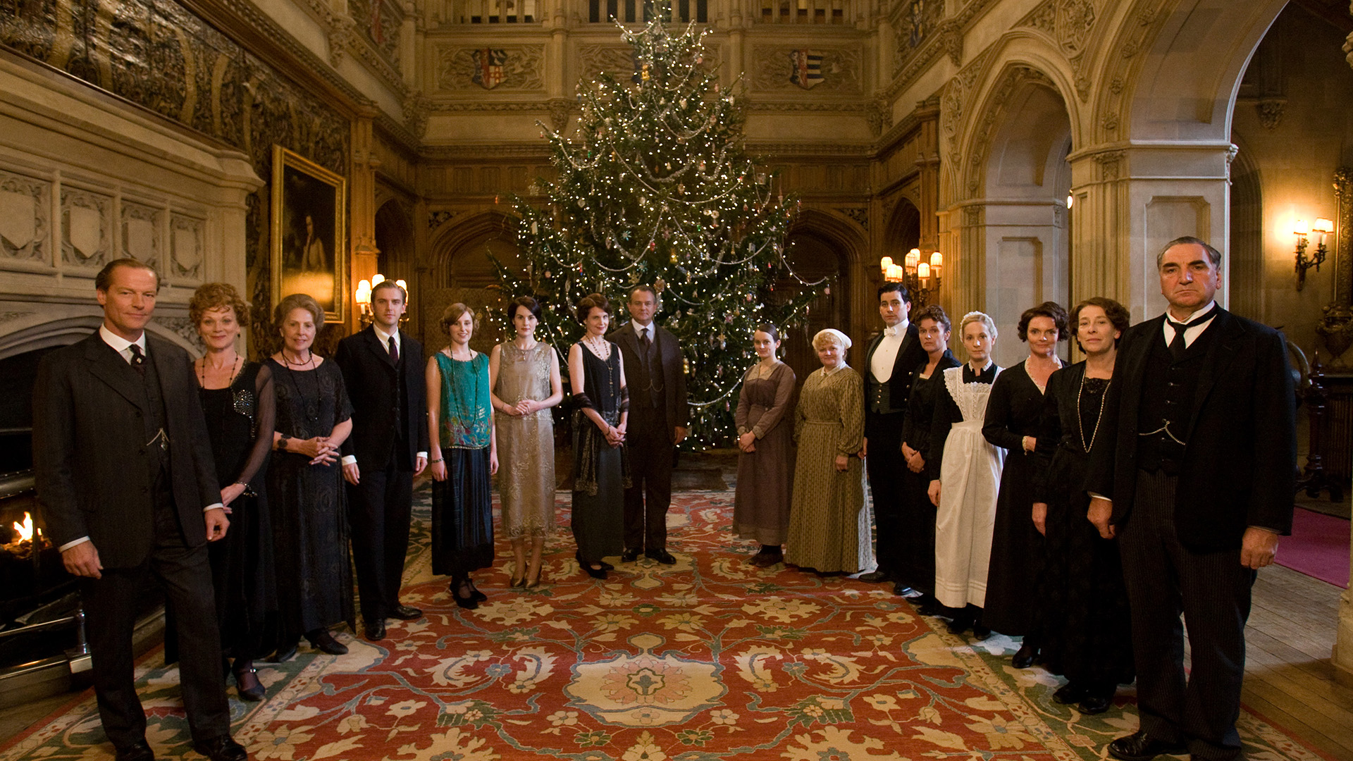 downton, Abbey, British, Period, Drama, Television, Christmas Wallpaper