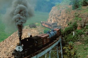 trains, Bridges, Railroad, Tracks, Steam, Engine, Vehicles, Countryside