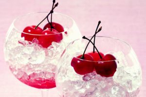 ice, Glass, Fruits, Cherries