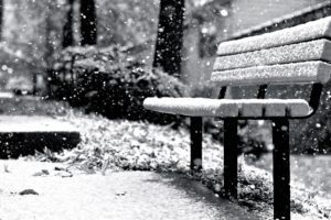 mood, Bench, Snow, Winter, Snowflakes