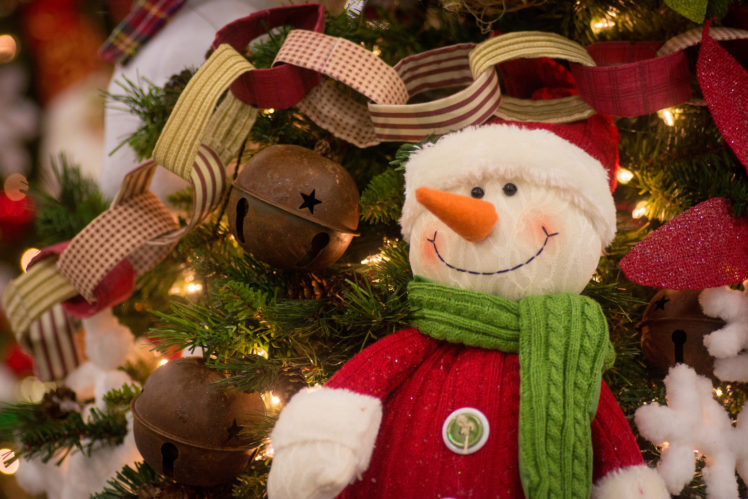 snowman, Garland, Ornaments, Toys HD Wallpaper Desktop Background