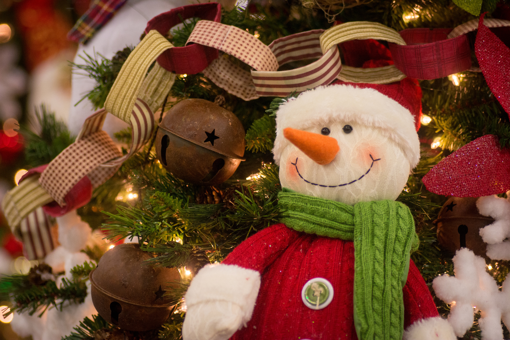 snowman, Garland, Ornaments, Toys Wallpaper
