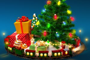 tree, Gifts, Train, Toys