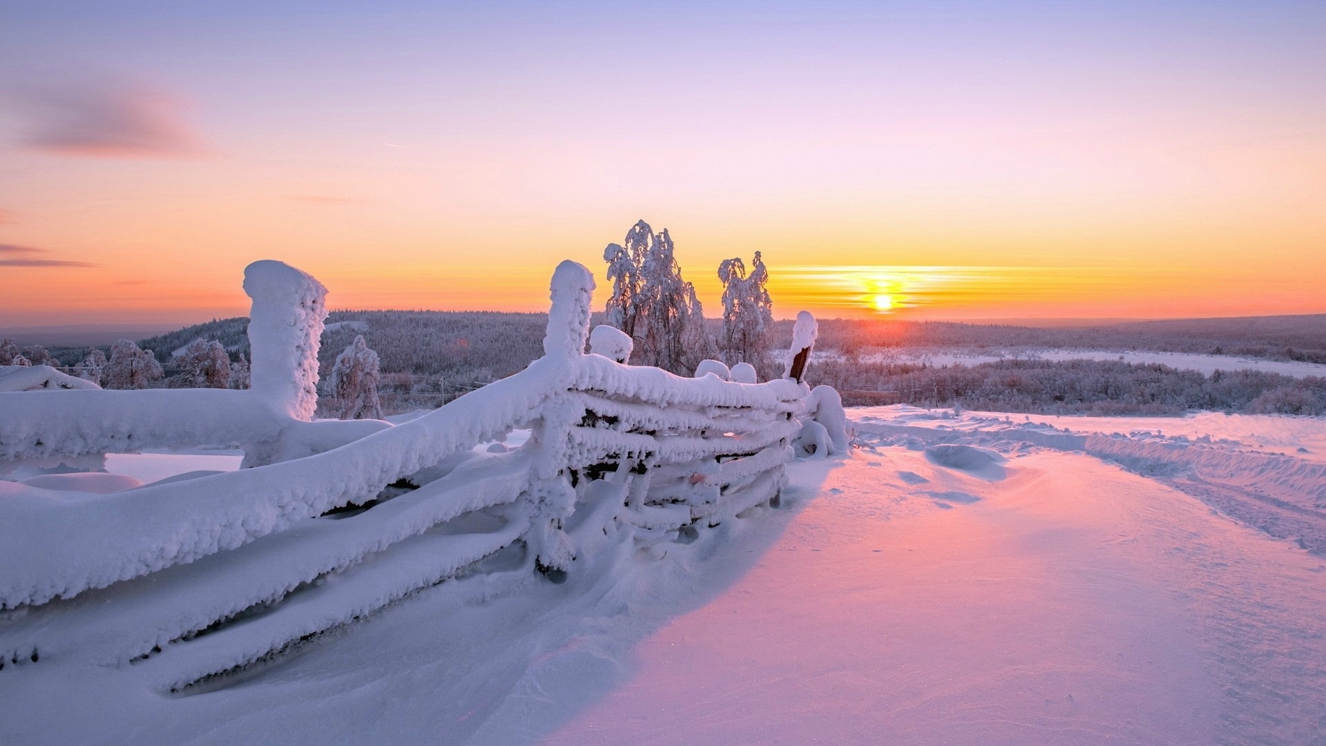 winter, Snow, Sun, Nature Wallpaper